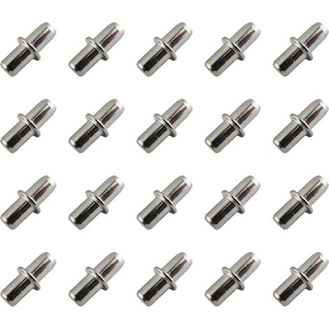 Plankdragers - Support Pour Tablettes - Alliage De Zinc Nickelé - Pour Trou De 5 Mm - Pour Armoires Et Meubles - 20 Pièces (1/5)