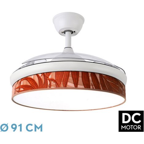 Ventilador Dc Moda 72w Blanco/hoja Caldera  91d 3aspas 7200lm 3000k, 4000k, 6000k Remoto+ Memoria+ Temporizador (1/3)