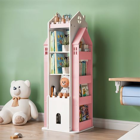 5-Tier Castle Kids Rotating Bookshelf (1/3)