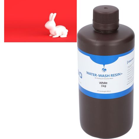 1000 g weißes, lichthärtendes Harz, wasserlöslich, photopolymerisierbar, hohe Härte, Verbrauchsmaterial für hochpräzise 3D-Drucker und LCDs, geruchsarm (1/5)