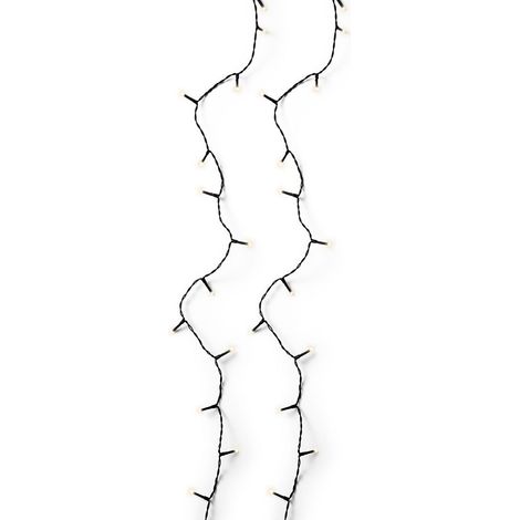 Guirnalda multifunción, uso exterior, basic, blanco cálido, cable negro, 80 leds, 6 m
