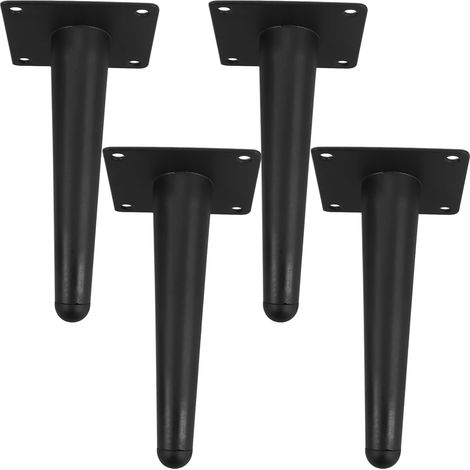 Pieds pour Commode en Fer Noir Mat, 4pcs, Design Oblique et Effilé, Installation Facile, Usage Polyvalent pour Table et Canapé Moderne Minimaliste (1/5)