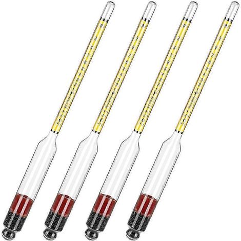 Lot de 4 alcoomètres pour distillation d'alcool 0-200 Proof et 0-100 Tranle (voir image SZRH A-R2133) (1/4)
