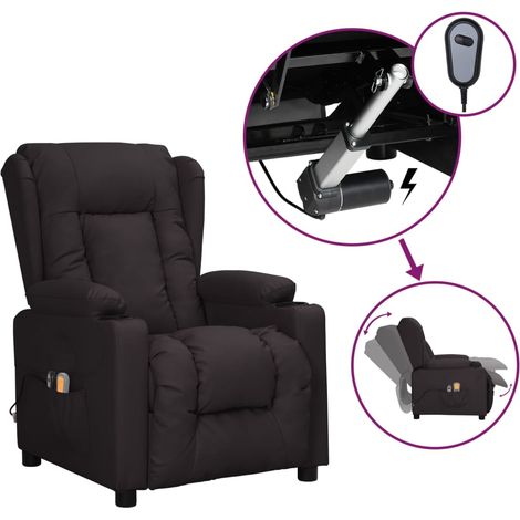 Fauteuil Relax inclinable électrique Fauteuil de massage - Fauteuil de Relaxation Noir Similicuir BV310359 - BonneVie (1/5)
