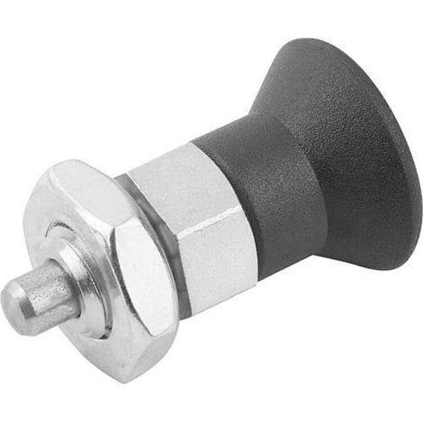 KIPP Arretierbolzen ECO kurze Ausführung Gr. 9 D1=M06 D=3 Form B Rastnut Konus (1/3)