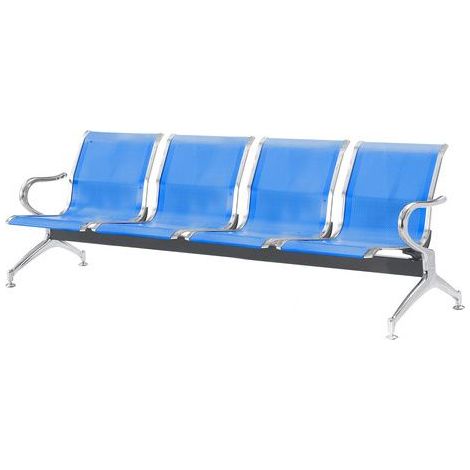 Panca Per Sale D'Attesa 4 Posti In Acciaio Microforato Serena Group Blu - SJ830B-4