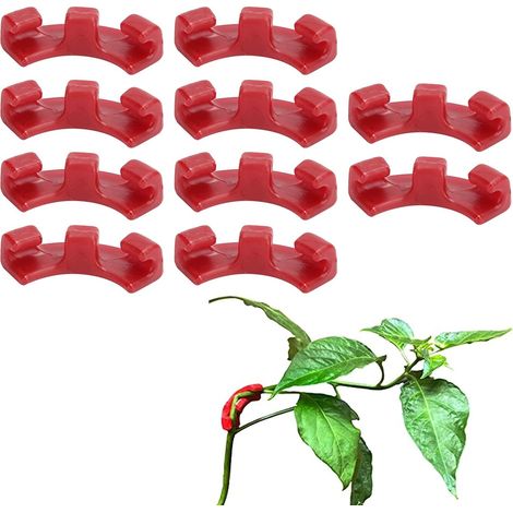10 Pièces Cintreuse de Plantes à 90 Degrés, Entraîneur de Cintrage de Plantes, Clips de Cintrage de Plantes, Adaptés pour Plier Les Tiges des Plantes et Changer Le Sens de Croissance(rouge) (1/5)