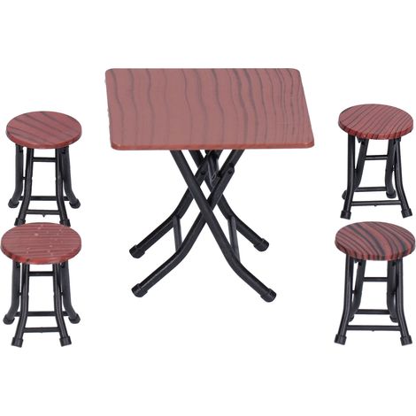 Table pliante miniature 1:12 pour maison de poupée, tabouret meuble modèle décoration table carrée (1/5)