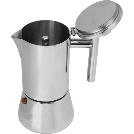 Cafetière en acier inoxydable poli, compatible avec les plaques à induction, 200 ml pour 4 tasses (1/5)