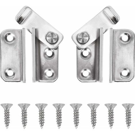 Loquet Porte Cadenas Moraillon Droite et Gauche Verrou de Porte à Pêne Coulissant en Acier Inox Crochet Antivol Loquet de Verrouillage de Boucle 2pcs