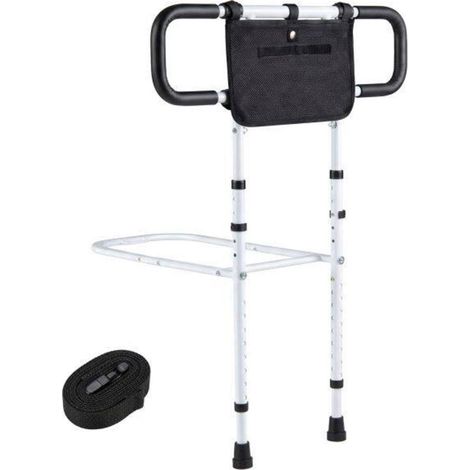 Pour lit adulte et senior, sécurité antichute et appui : barrière de lit pliable et réglable avec poche de rangement (1/5)