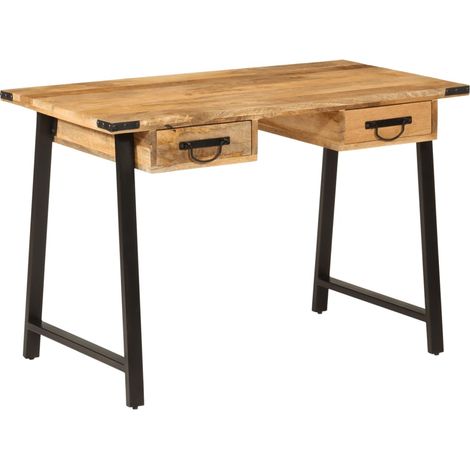 Scrivania con Cassetti 105x55x70 cm Legno Massello Mango Ferro vidaXL