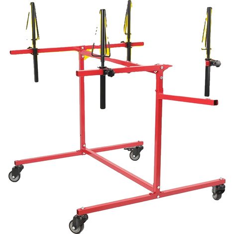 Soporte para pintura de llantas, capacidad de carga de 200 kg, altura ajustable, diseño móvil, construcción robusta de acero, apto para 4 ruedas. (1/5)