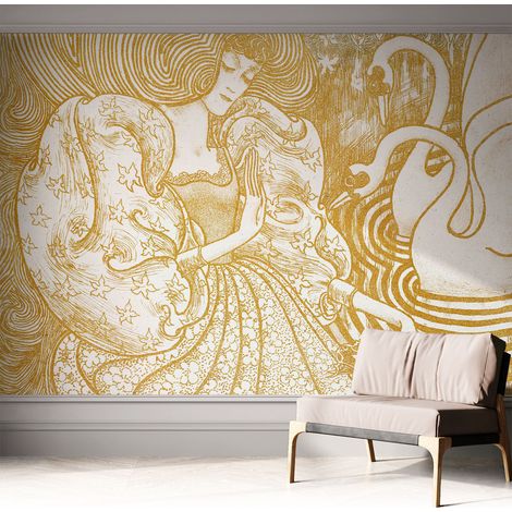 Fototapete Selbstklebend - trendige Wanddeko - Schlafzimmer - Wohnzimmer Feminine Eleganz 312x219 cm (1/5)