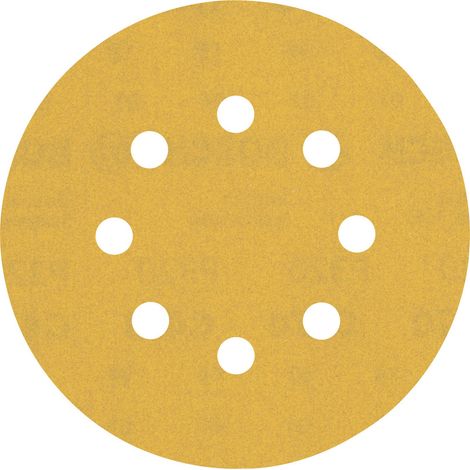 Papier de verre Bosch Expert C470 pour ponceuse orbitale aléatoire, 125 mm, 8 trous, G 320 50 pièces