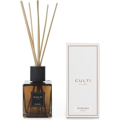 CULTI MILANO - Diffusore di fragranza a bastoncini Ficum blu a midollino, limone, fico, patchouli 500ml