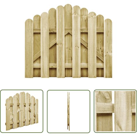 Les Tendances – Portillon bois de pin imprégné 100x75 cm – Design en arche – Résistant aux intempéries et à la pourriture – Écologique