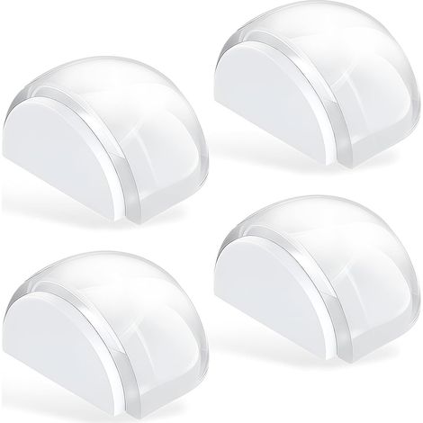 Vierteiliges Set transparenter Türstopper, selbstklebend und ohne Bohren anzubringen, schützt Wände und Böden, für Büros, Wohnungen und Möbel, langlebig und geräuscharm. (1/2)