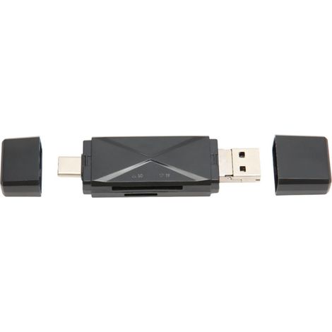 Lecteur De Cartes Mémoire - USB C USB A Micro USB - 3 En 1 - Compatible Windows macOS Android - Fente SD Et Micro SD - Ultra Plat - 1 Pièce (1/5)