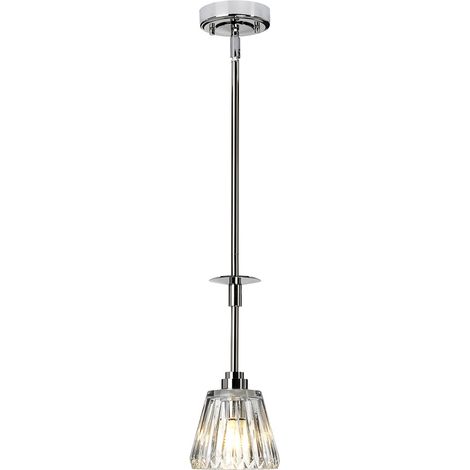 Elstead Agatha - 1 Licht Deckenpendelleuchte Chrom poliert IP44, G9 (1/4)