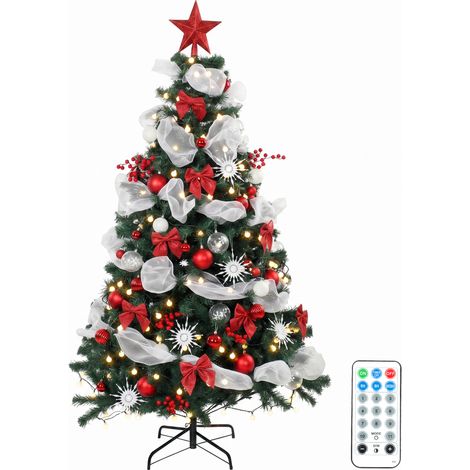 HOMCOM Albero Natale 180cm con 200 Luci LED Telecomando, 8 Modalità, 800 Rami (1/5)