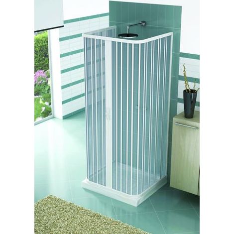 Utilia BOX DOCCIA 3 LATI A SOFFIETTO ''EGEA'' CON APERTURA CENTRALE pvc cm. 70-80x70-80x185 h