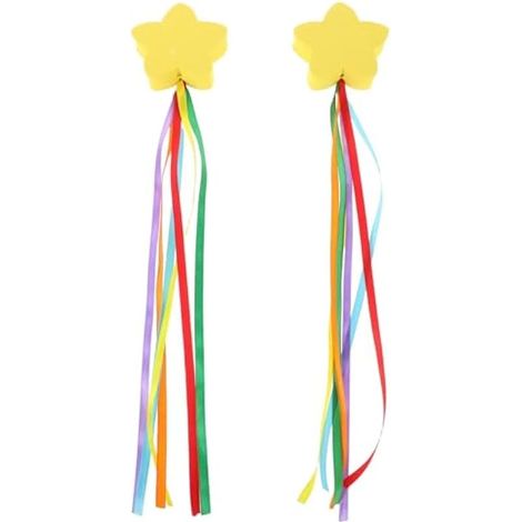 Set mit 2 gelben, sternförmigen Autoantennen-Dekorationen mit 8 cm langem Band – Auto-Außendekorationszubehör – Hübsche Anhänger für mehr Stil (1/5)