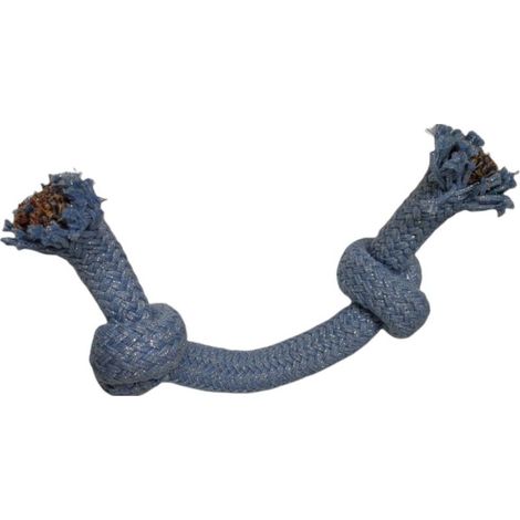 Corde à deux nœuds, mesurant 2 cm de diamètre x 25 cm de longueur, pour jouets pour chiens. (1/5)