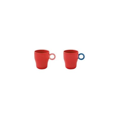 Set 2 Tasses Café Porcelaine Twist & Match Red Design Moderne Rouge, Porcelaine 90ml - Pozzi Milano Spa (1/3)