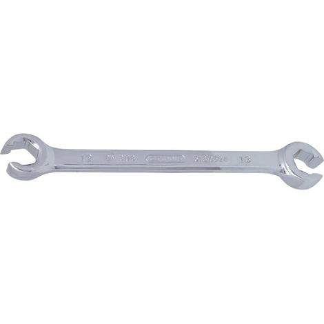 1 - Clé À Tuyauter - Clé Double Ouverte - Acier Chromeplus Angle 15 Degrés Pour Mécanique Automobile Et Plomberie Argent 12x13 mm (1/4)