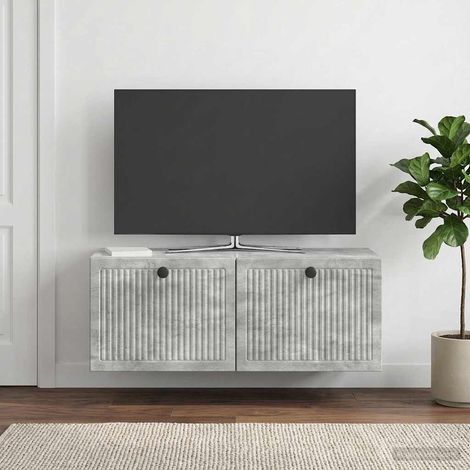 vidaXL Wall-Mounted TV Cabinet Concrete Grey 78.5 x 31 x 30 cm (1/5)