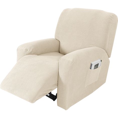 Housse extensible pour fauteuil inclinable (4 pièces séparées) - Housse de protection douce pour canapé, chambre ou salon. (1/5)