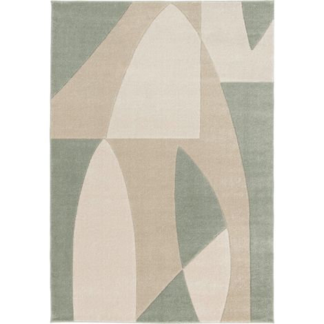 LUNE - Tapis salon doux à relief abstrait géométrique beige 160x230 (1/5)