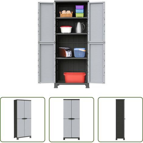 vidaXL Armoire de garage - Armoire en plastique 68x39x171,5 cm (1/5)