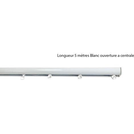 WAVE - Tringle Rail - L. 5 m - Ouverture Centrale - Effet Vague