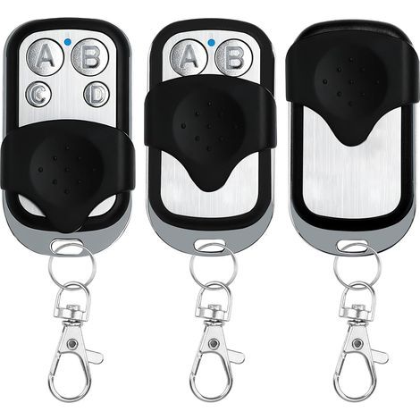 3Pcs Telecommande Universelle Portail, 433,92 MHz Télécommande Garage sans Fil à 4 Boutons, Bip Portail Universelle avec Couvercle Coulissant Porte Clés pour Porte Garage Électrique (1/5)