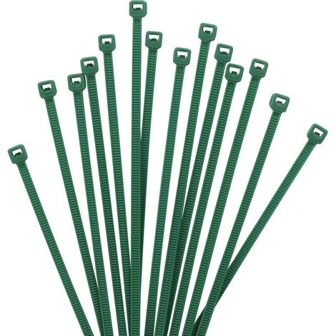 1000 colliers de serrage professionnels vert foncé, 100 mm x 2,5 mm, autobloquants, résistants aux UV, idéaux pour une utilisation intérieure et extérieure. (1/5)