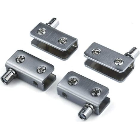 Paire de pinces de fixation supérieure et inférieure en acier inoxydable, 2 pièces, charnières pour armoire vitrée, petites brides de serrage, quincaillerie de porte, lot de 2 (1/5)