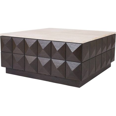 Table de Café Claremont Marron Chic - Bois foncé et beige élégant (1/5)