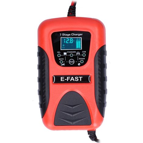 Chargeur de batterie de voiture automatique 12V 7A 7 étapes pour tondeuse à gazon moto SUV bateau EU Plug 100-240V (1/5)