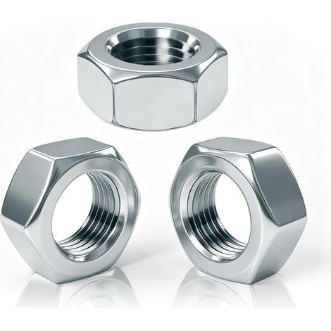 25 pièces M14 Écrous hexagonaux Zingués Acier Écrou pour vis tiges filetées boulons rondelles accouplements réglage Éléments de fixation pour intérieur et extérieur (1/5)