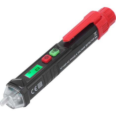 Stylo testeur de tension alternative HT100P sans contact, indicateur de rotation triphasé, avec lampe torche intégrée. (1/5)