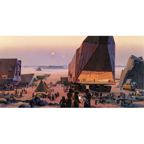 Papier peint panoramique moderne Star Wars Classique RMQ Marché de Tatooine (Java) (1/4)