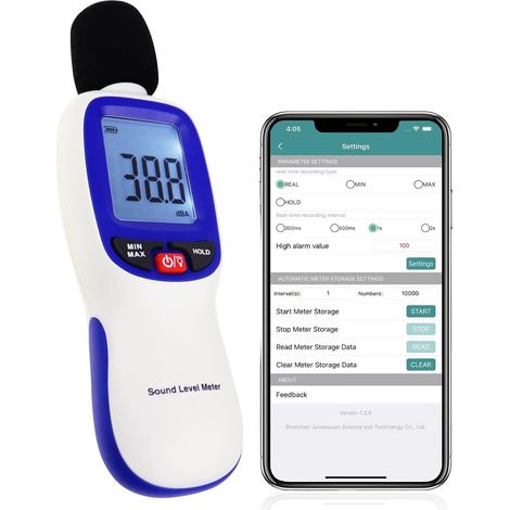 Décibelmètre, Numérique Sonomètre Portable SPL Mètre 30130dBA Gamme Données Maintien des Données MAX/MIN avec Rétroéclairage de l'écran LCD pour Maison, École, et Lieu de travail (1/5)
