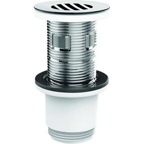 Bonde lavabo universelle recoupable à grille avec ou sans trop plein H100mm (1/5)