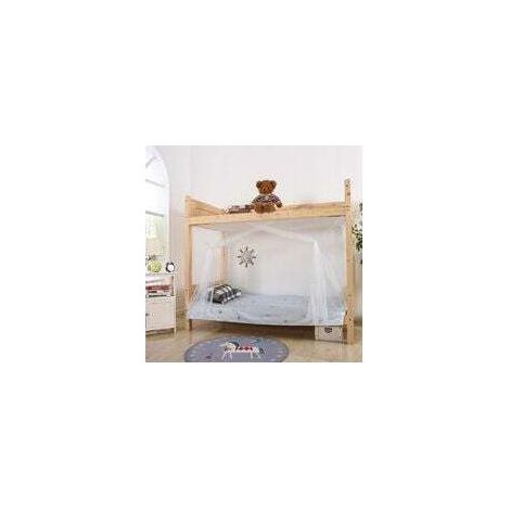 Moustiquaire pour dortoir, dortoir, lit superposé - Moustiquaire carrée - Pour lit d'étudiant, lit portable - Accessoires de literie - Blanc 90X190X160cm (1/3)