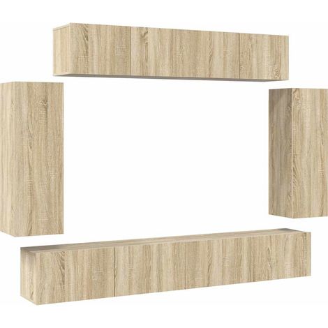 vidaXL Set muebles de salón TV 6 pzas madera ingeniería roble Sonoma (1/2)