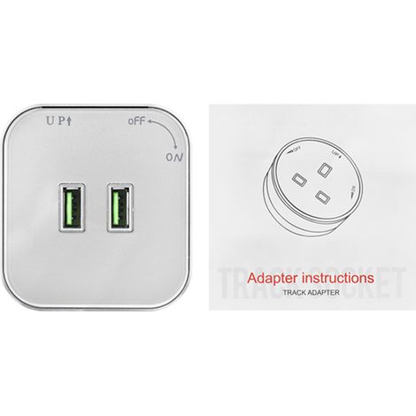 Prises sur rail, prises de courant sur rail, prises électriques mobiles sur rail, adaptateurs secteur pour bureau, cuisine et salon. (1/5)