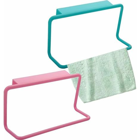 Porte-serviettes à fixer sur porte, idéal pour la cuisine et la salle de bain. Compatible avec les portes de tiroirs et de placards. Fixation sans perçage. Porte-serviettes pratique.