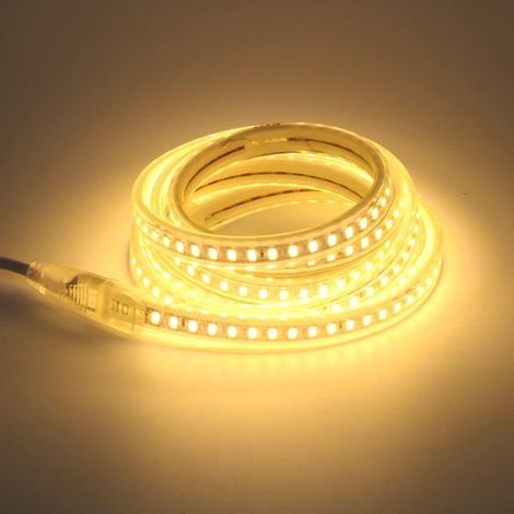 pcning 2M LED-Streifen 220V Außen Innen Wasserdicht Warmweiß 5730 120 LEDs/m IP67 LED-Streifen, 2 Meter LED-Band 3000K (Warmweiß, 2m) (1/5)